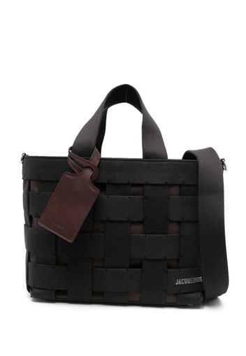 Jacquemus interwoven grosgrain tote bag - Marrone