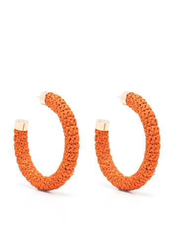 Jacquemus raffia hoop earrings - Arancione