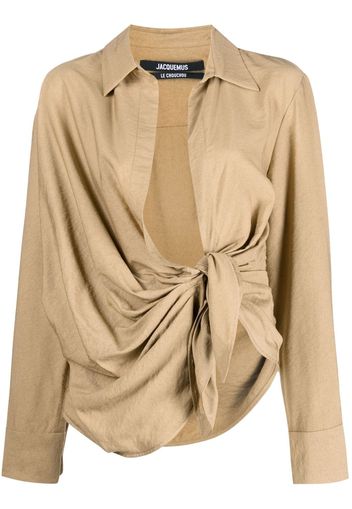 Jacquemus Bahia knot-detail blouse - Toni neutri