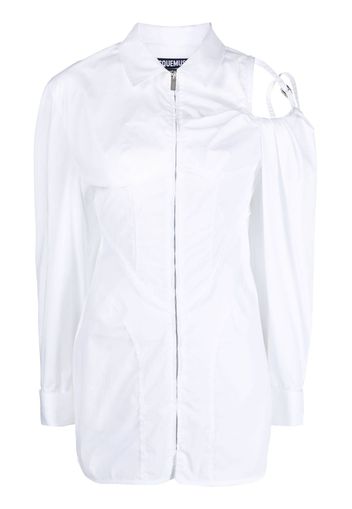 Jacquemus Galliga asymmetric shirt dress - Bianco