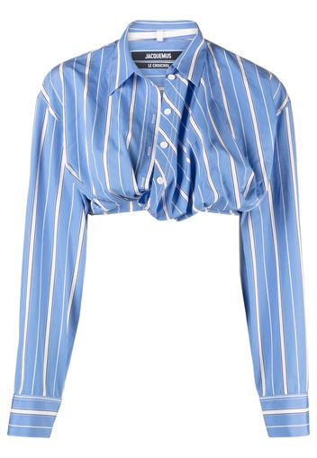 Jacquemus Camicia crop La Chemise Bahia Courte - Blu