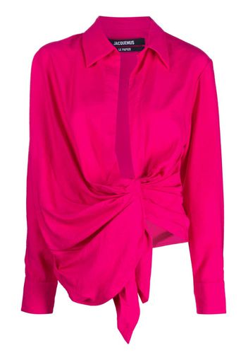 Jacquemus Le Bahia long-sleeve shirt - Rosa