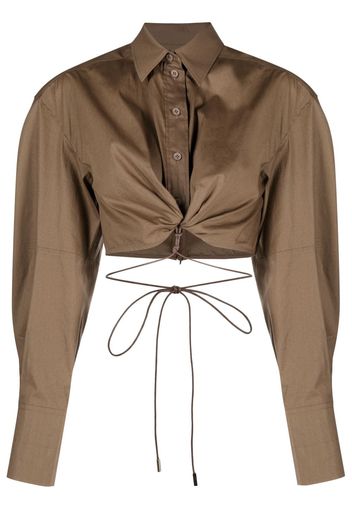 Jacquemus La Chemise Plidao cropped shirt - Marrone