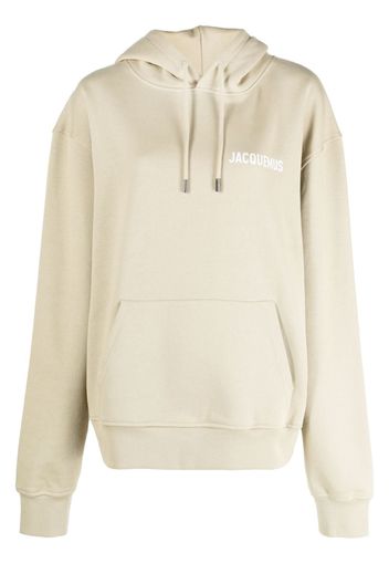 Jacquemus logo-print organic-cotton hoodie - Verde