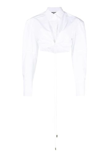 Jacquemus La chemise Plidao cropped shirt - Bianco