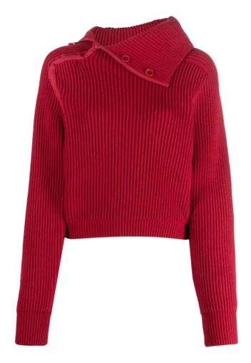 Jacquemus Vega asymmetric wool-blend jumper - Rosso