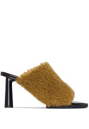 Jacquemus shearling asymmetric 75mm mules - Verde