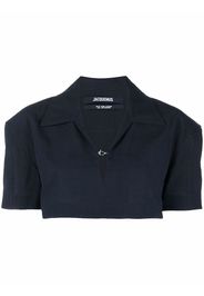 Jacquemus hemp-cotton cropped shirt - Blu