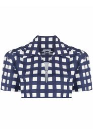 Jacquemus check-pattern cropped shirt - Blu