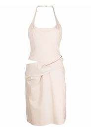 Jacquemus asymmetric halterneck dress - Toni neutri