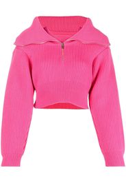 Jacquemus zip-up neck cropped jumper - Rosa