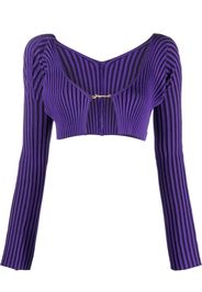 Jacquemus Top a maniche lunghe crop - Viola