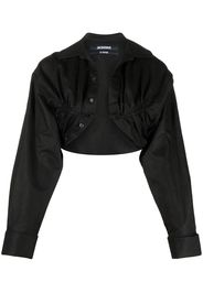 Jacquemus Top a maniche lunghe crop - Nero