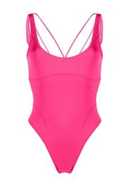 Jacquemus logo-embellished backless one-piece - Rosa