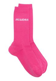 Jacquemus Signature logo-jacquard ribbed socks - Rosa