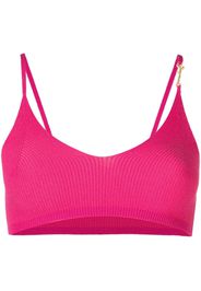 Jacquemus Pralu logo-plaque cropped top - Rosa