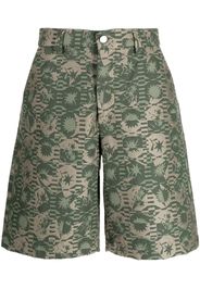 Jacquemus abstract-embroidery bermuda shorts - Verde