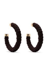 Jacquemus Les créoles Raphia hoop earrings - Marrone