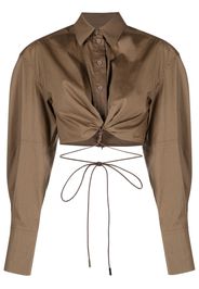 Jacquemus La Chemise Plidao cropped shirt - Marrone