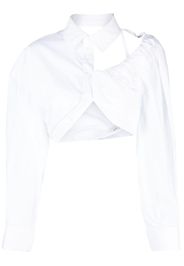 Jacquemus La Galliga asymmetric cropped shirt - Bianco