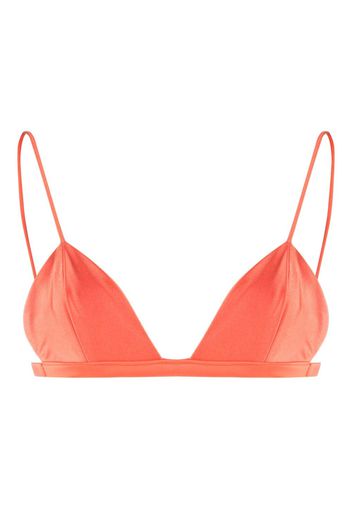 JADE Swim metallic-sheen triangle-cup bikini top - Arancione