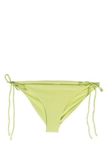 JADE Swim metallic-sheen side-tie bikini bottoms - Verde