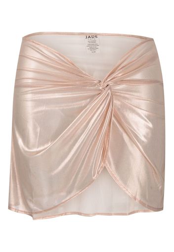 JADE Swim metallic-effect wrap mini skirt - Toni neutri