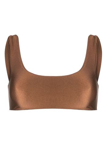 JADE Swim Rounded Edges bikini top - Marrone