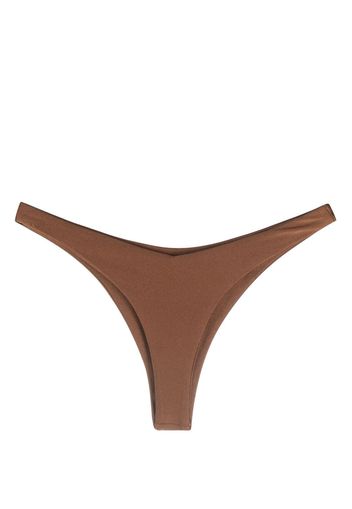 JADE Swim metallic-sheen bikini bottom - Marrone