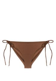 JADE Swim metallic-sheen side-tie bikini bottoms - Marrone