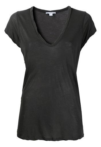 James Perse T-shirt con scollo a U - Nero