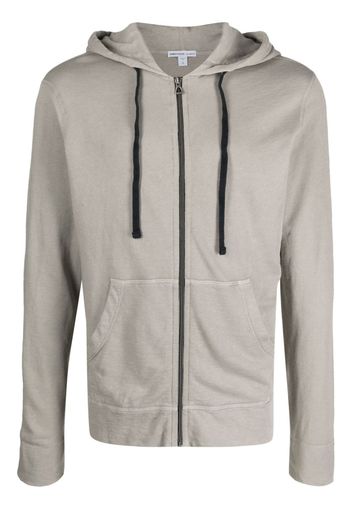 James Perse Supima-cotton zip-up hoodie - Grigio