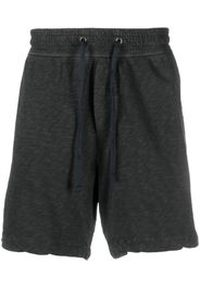 James Perse mélange-effect cotton track shorts - Nero