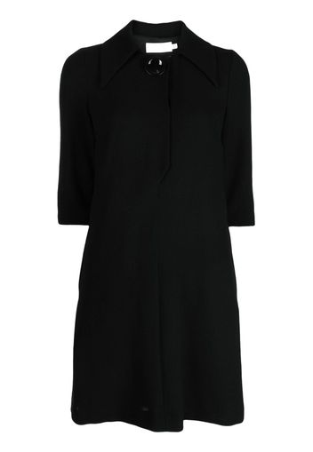 JANE Rue pointed-collar wool minidress - Nero