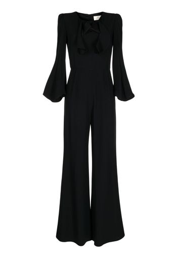 JANE Raven bow-detail cady jumpsuit - Nero