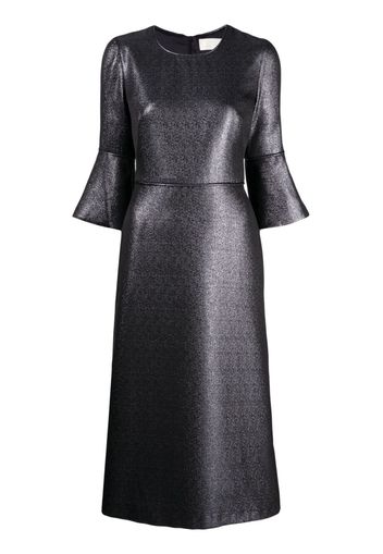 JANE Renata metallic-finish flared dress - Effetto metallizzato