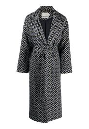 JANE Rembrandt graphic-print midi coat - Blu