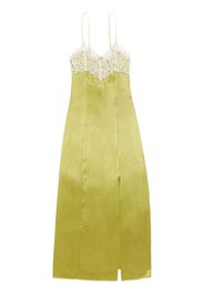 Jason Wu floral-lace V-neck silk dress - Verde