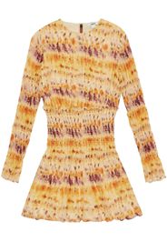Jason Wu floral-print smocked silk minidress - Giallo