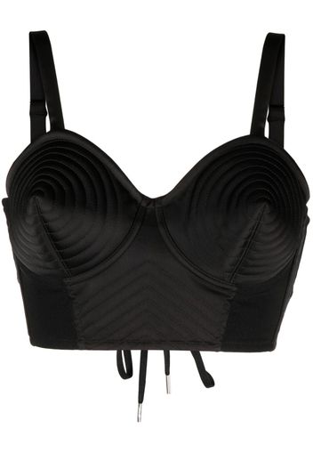 Jean Paul Gaultier x Lotta Volkova satin cone bra top - Nero