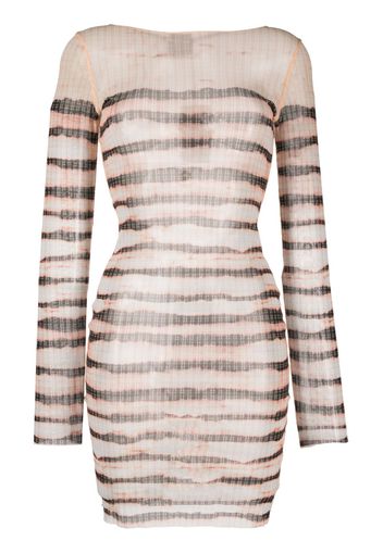 Jean Paul Gaultier stripe-print crew-neck dress - Toni neutri