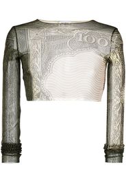 Jean Paul Gaultier graphic-print stretch cropped top - Toni neutri