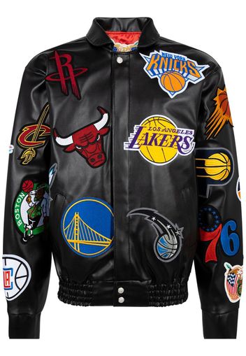 Jeff Hamilton x NBA Collage vegan leather jacket - Nero