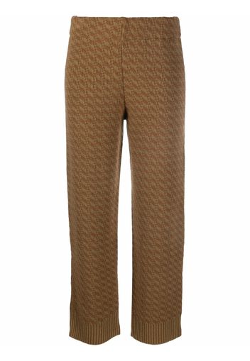 Jejia jacquard-knit cropped trousers - Marrone