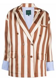 Jejia stripe-print double-breasted blazer - Marrone