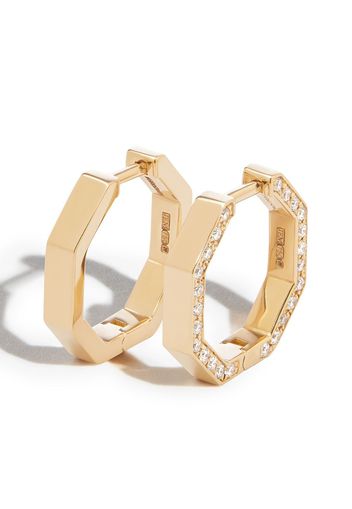 JEM 18K yellow gold Octagon diamond hoop earrings - Oro