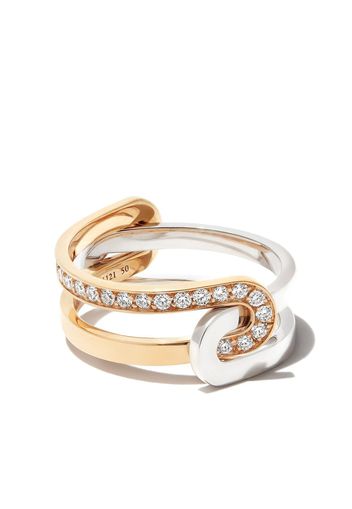 JEM 18kt gold Étreintes two-piece diamond ring - Argento