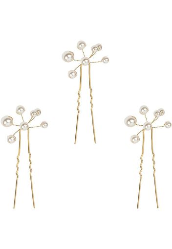 three-pack Primavera pearl-detail hairpins