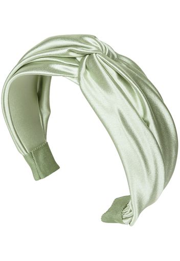 Jennifer Behr Twist silk satin headband - Verde