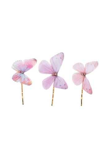 Jennifer Behr organza butterfly bobby pin set - Rosa